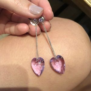 Swarovski Heart Drop Earrings